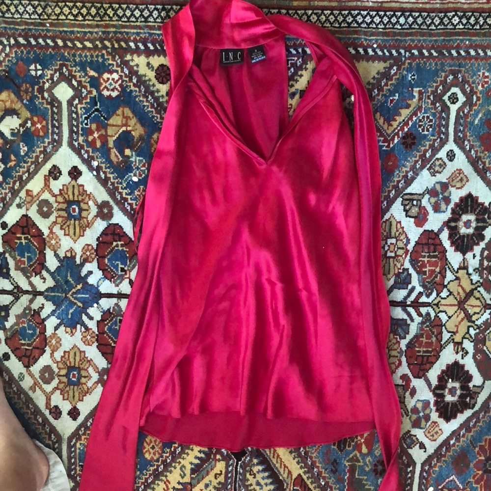 Silky red blouse